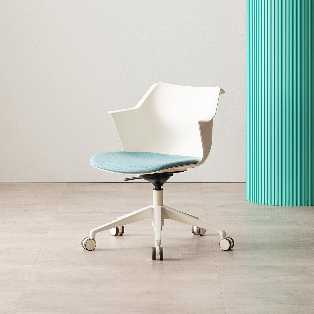 Werksy Tasker Chair (seat fabric+white frame)